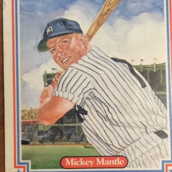 Vtg 1983 Mickey Mantle Hall of Fame Heroes Card. - Picture 2 of 3